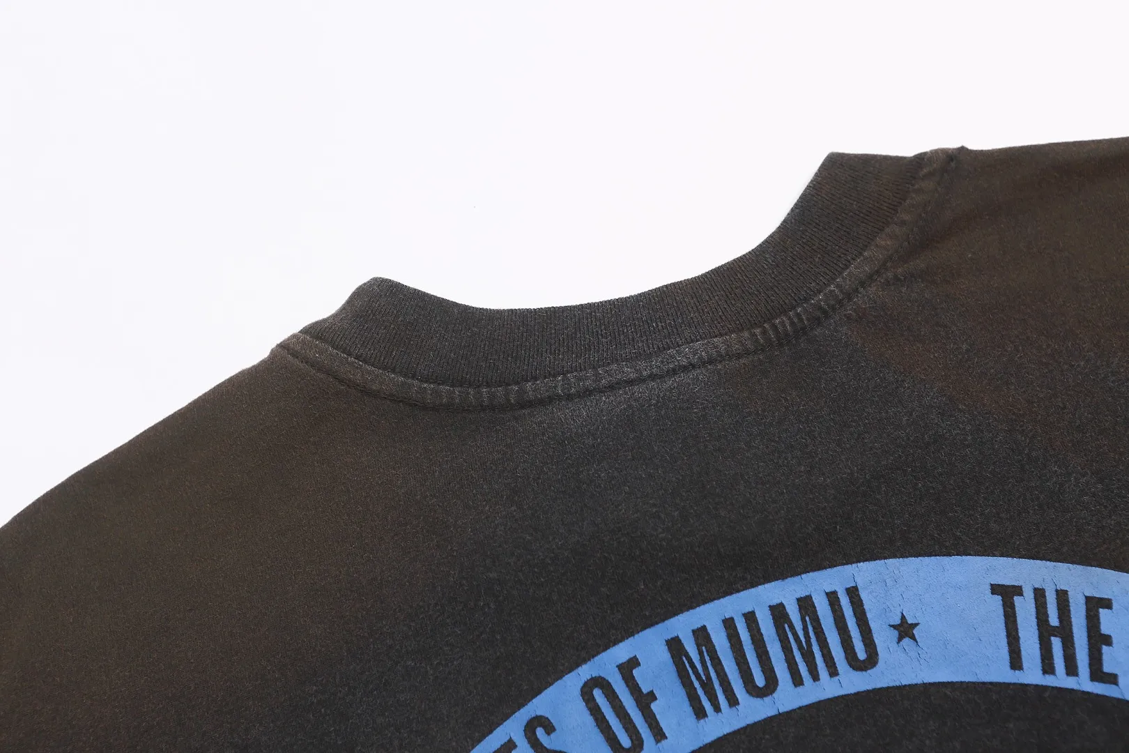 European and American Saint Michael klf exhibition limited printing high street retro washed and distressed long-sleeved T-shirt loose cotton bottoming shirt Fabric: 260g Style number: SM661 Size: S-M-L-XL Color: washed black Price: P156